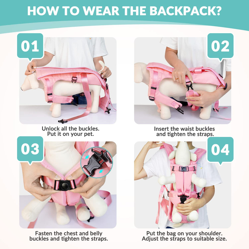 Lukovee mochila frontal para perro, diseño ligero para viajes y paseos.