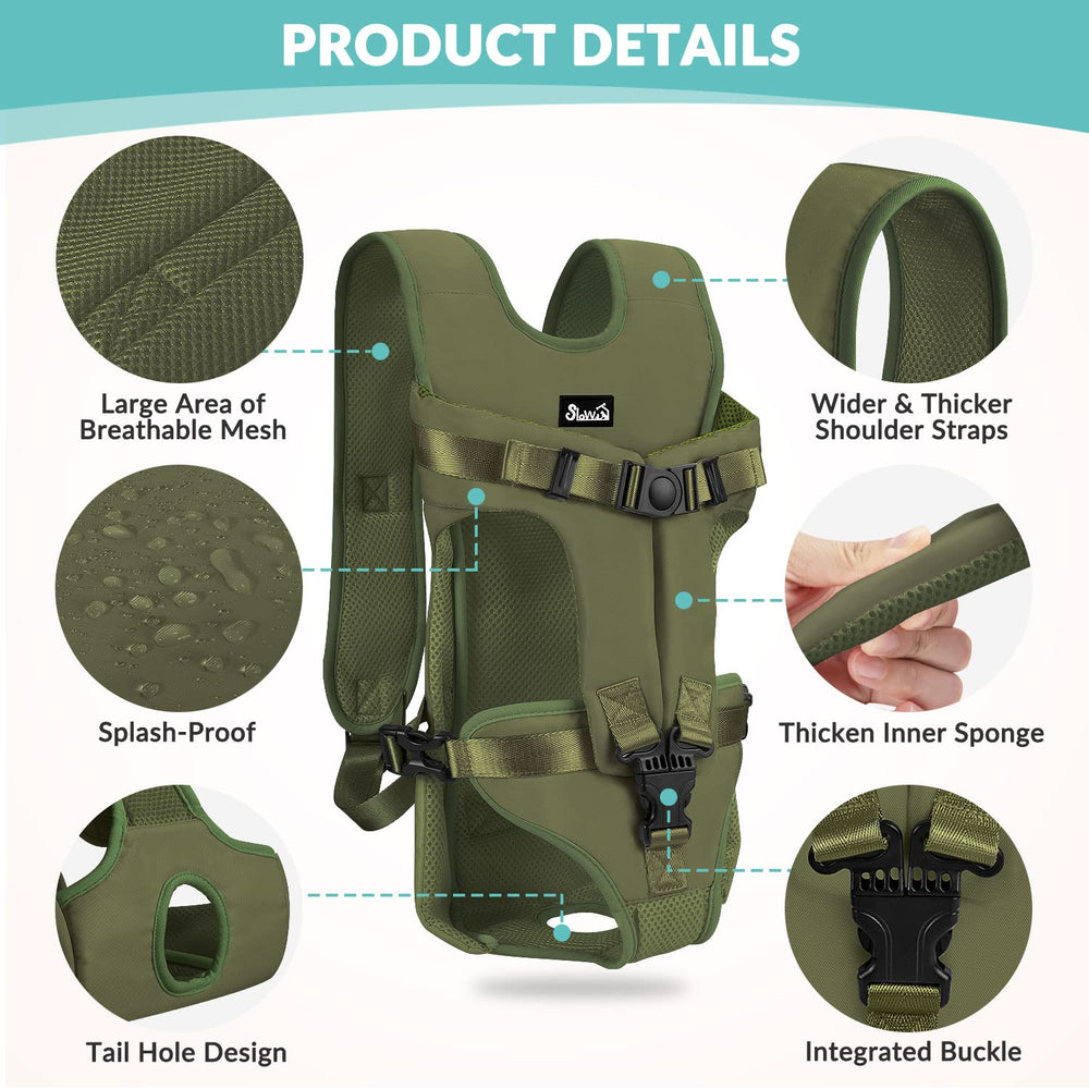 Lukovee Mochila para perro ajuste de correas: ajuste seguro para un porte cómodo.