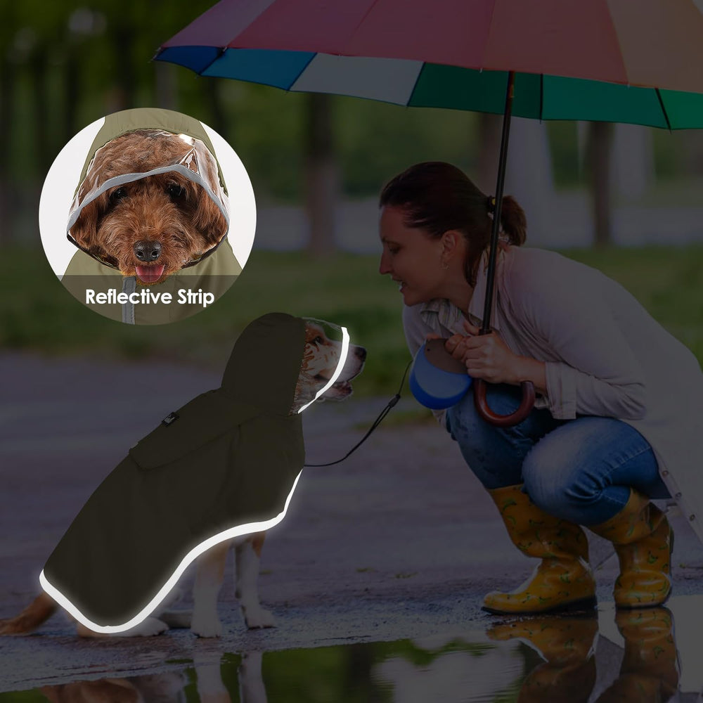Abrigo Lukovee verde para perros medianos protección ligera