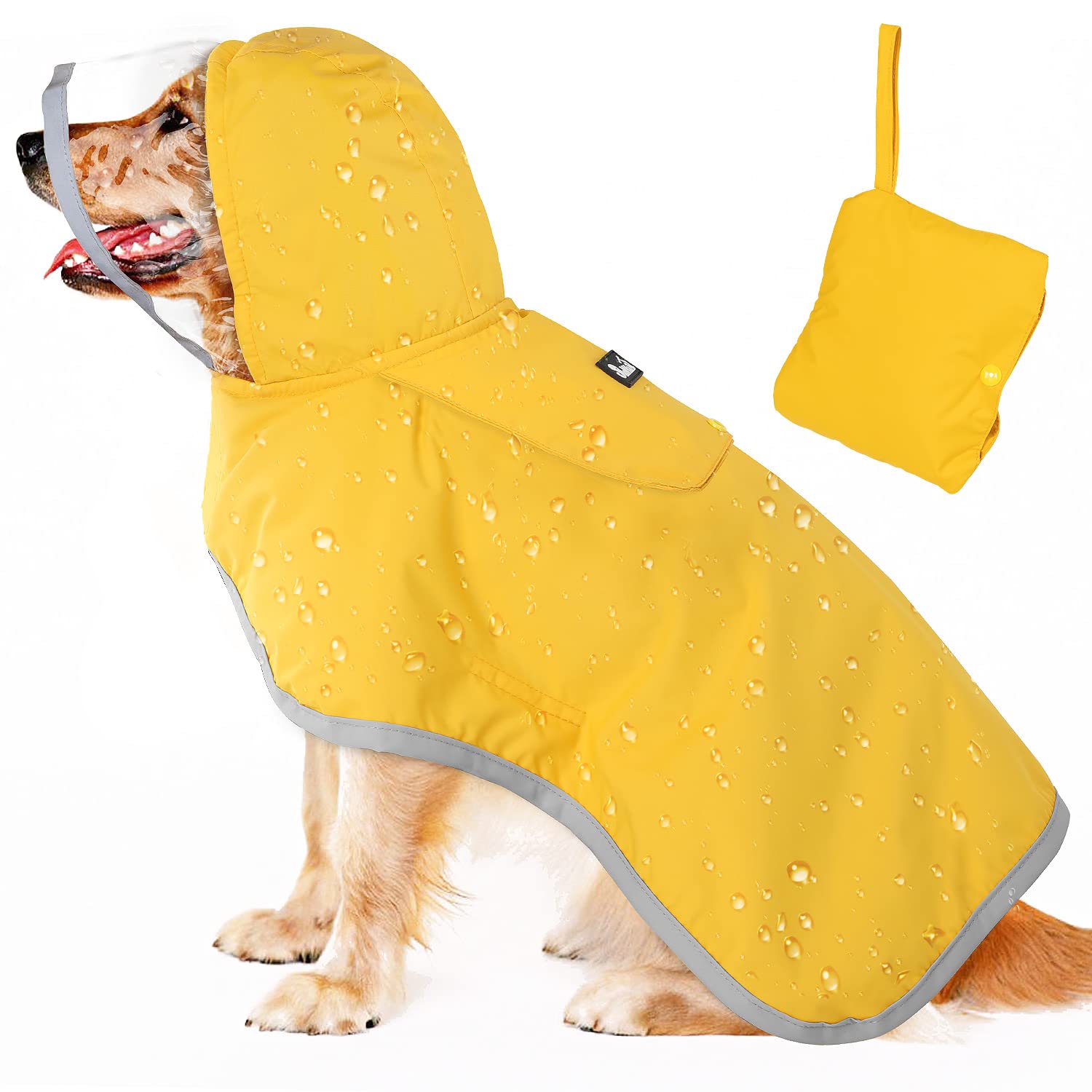 Lukovee chaqueta de lluvia para perros impermeable, ideal para paseos mojados