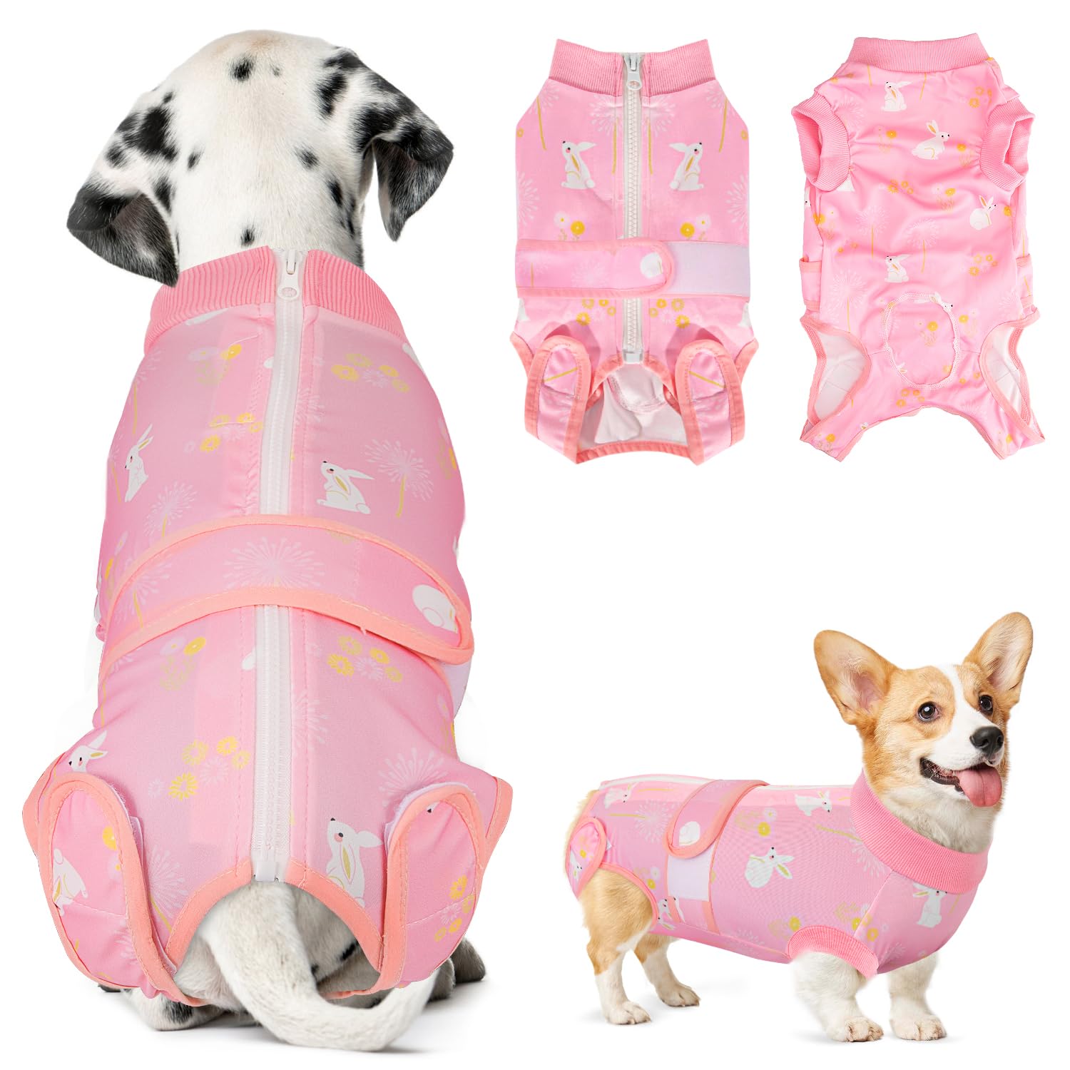 Lukovee recovery suit para perros con cierre trasero facilita ponérselo