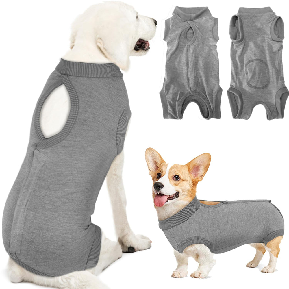Lukovee Recovery Suit: ajuste-seguro para perros, comodidad durante la recuperación.