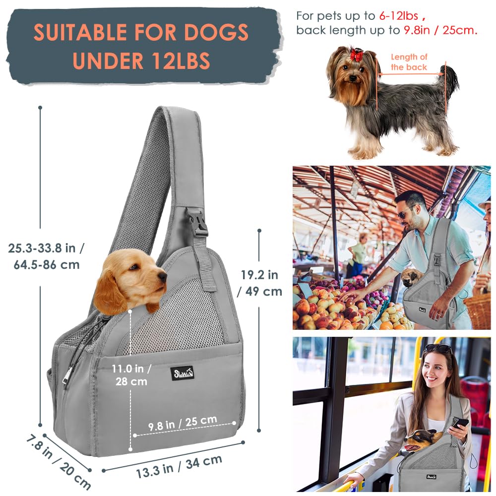 Lukovee Sling con bolsillos y cremallera para snacks y llaves