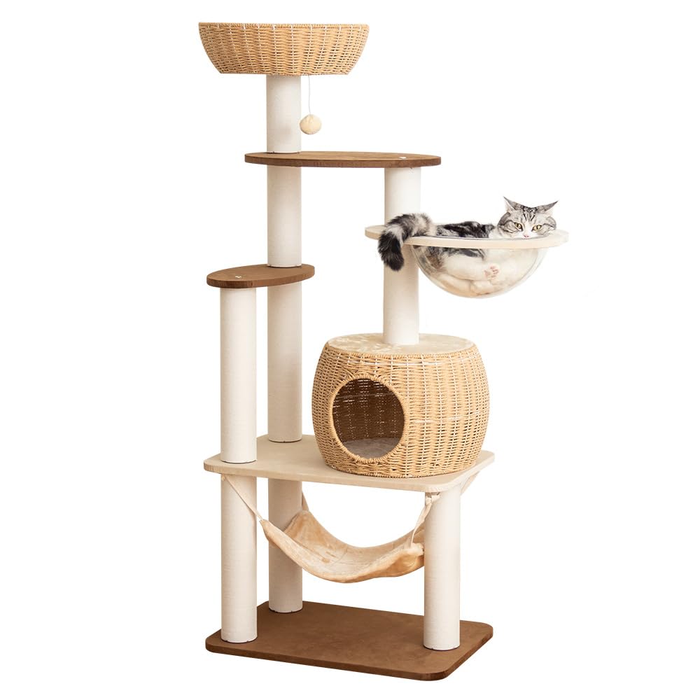LULUCAT Árbol para Gatos Grande 144 cm, observación y juego.