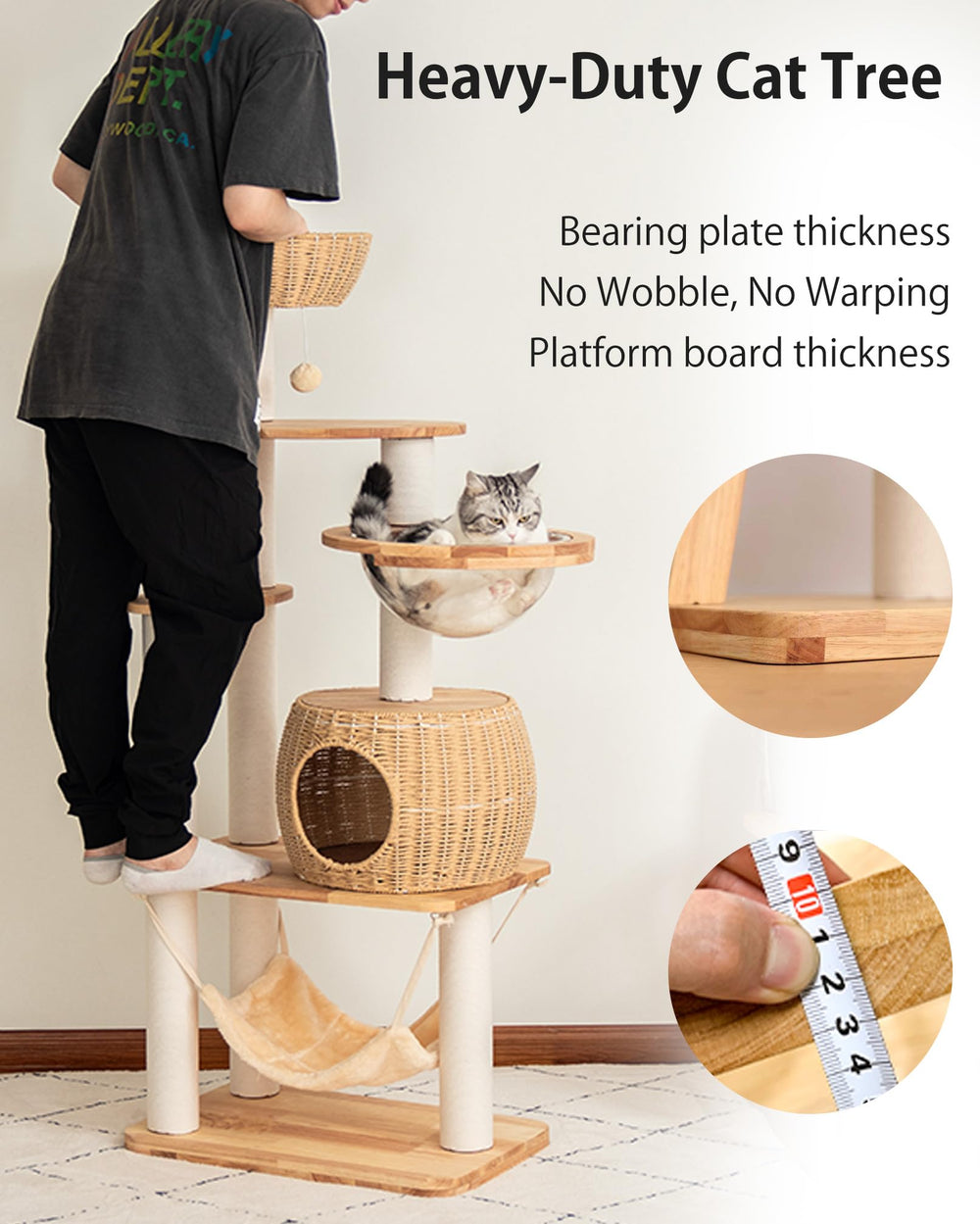 LULUCAT Base estable con montaje sencillo y madera estructural.