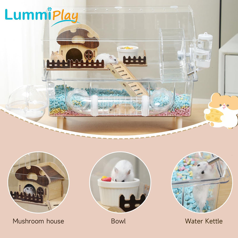 LummiPlay casa de madera para hamster con accesorios incluidos