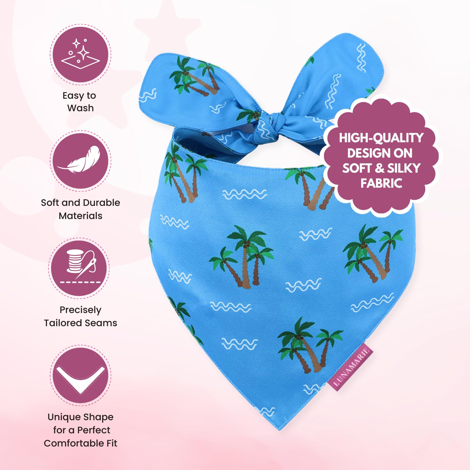 LunaMarie bandana, ajuste seguro, ideal para razas pequeñas y medianas