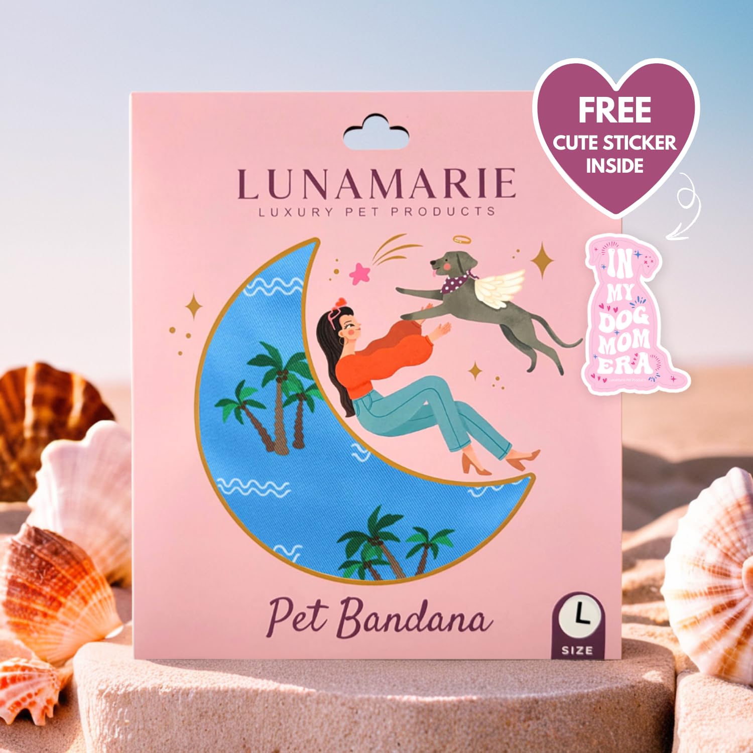 LunaMarie bandana Playa Azul, diseño en V ligero para uso diario