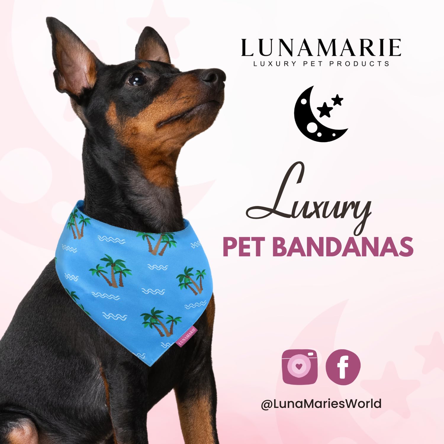 LunaMarie bandana para perros, doble capa, costuras duraderas para aventuras diarias