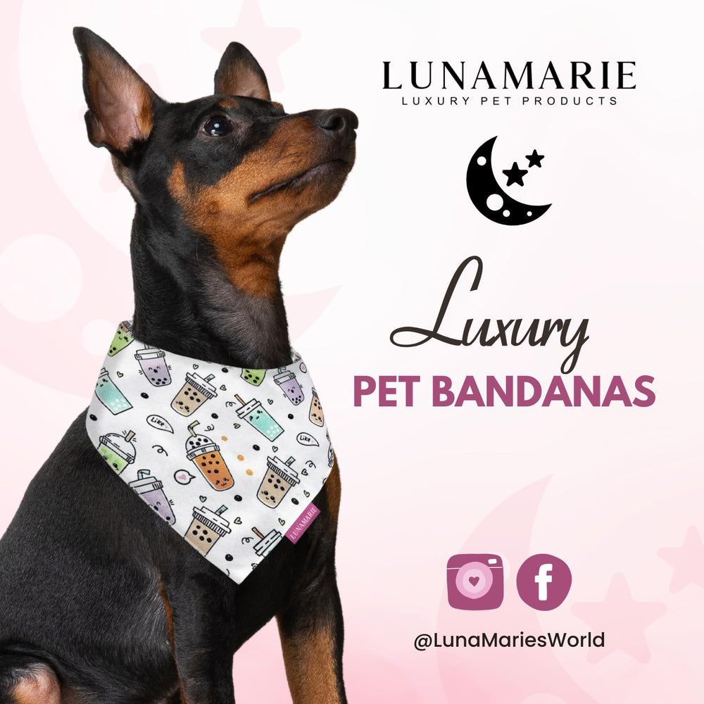LunaMarie Bandana talla media, cuello cómodo para mascotas.