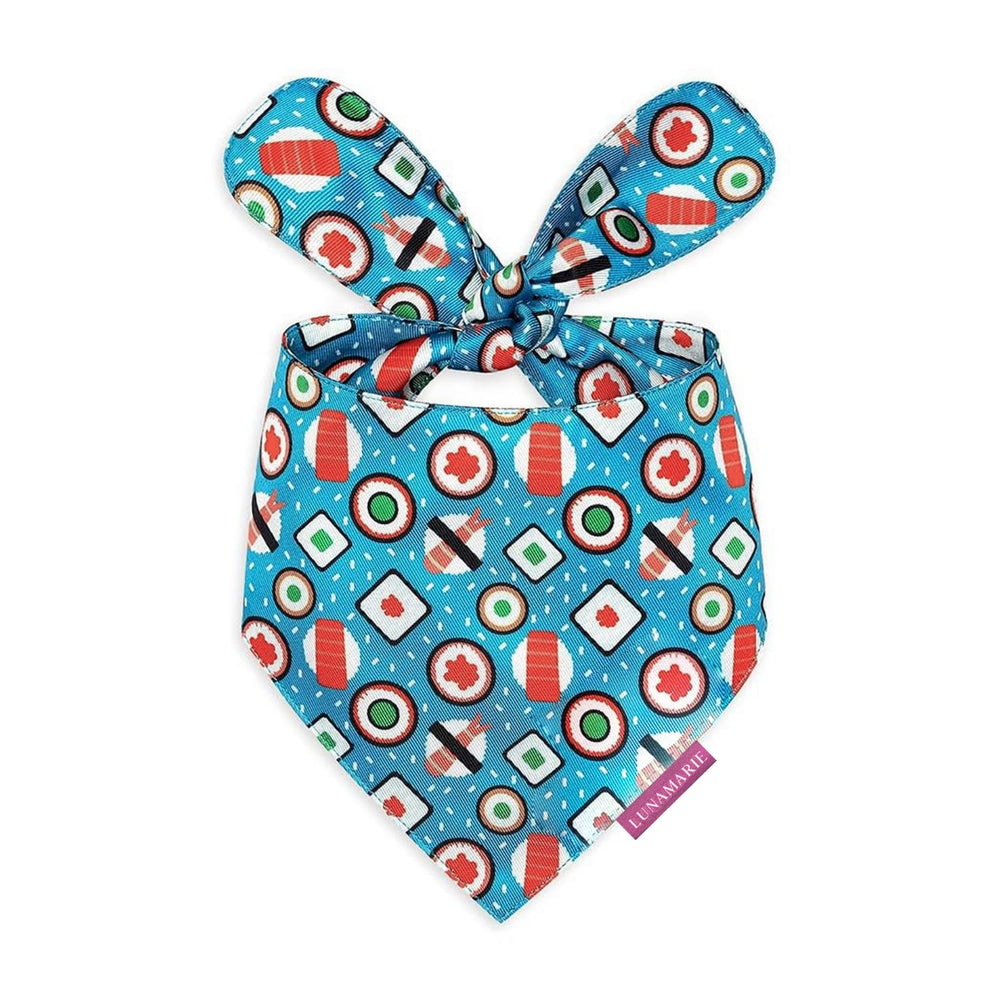 Bandana LunaMarie para mascota en cumpleaños con forma sushi, suave y cómoda
