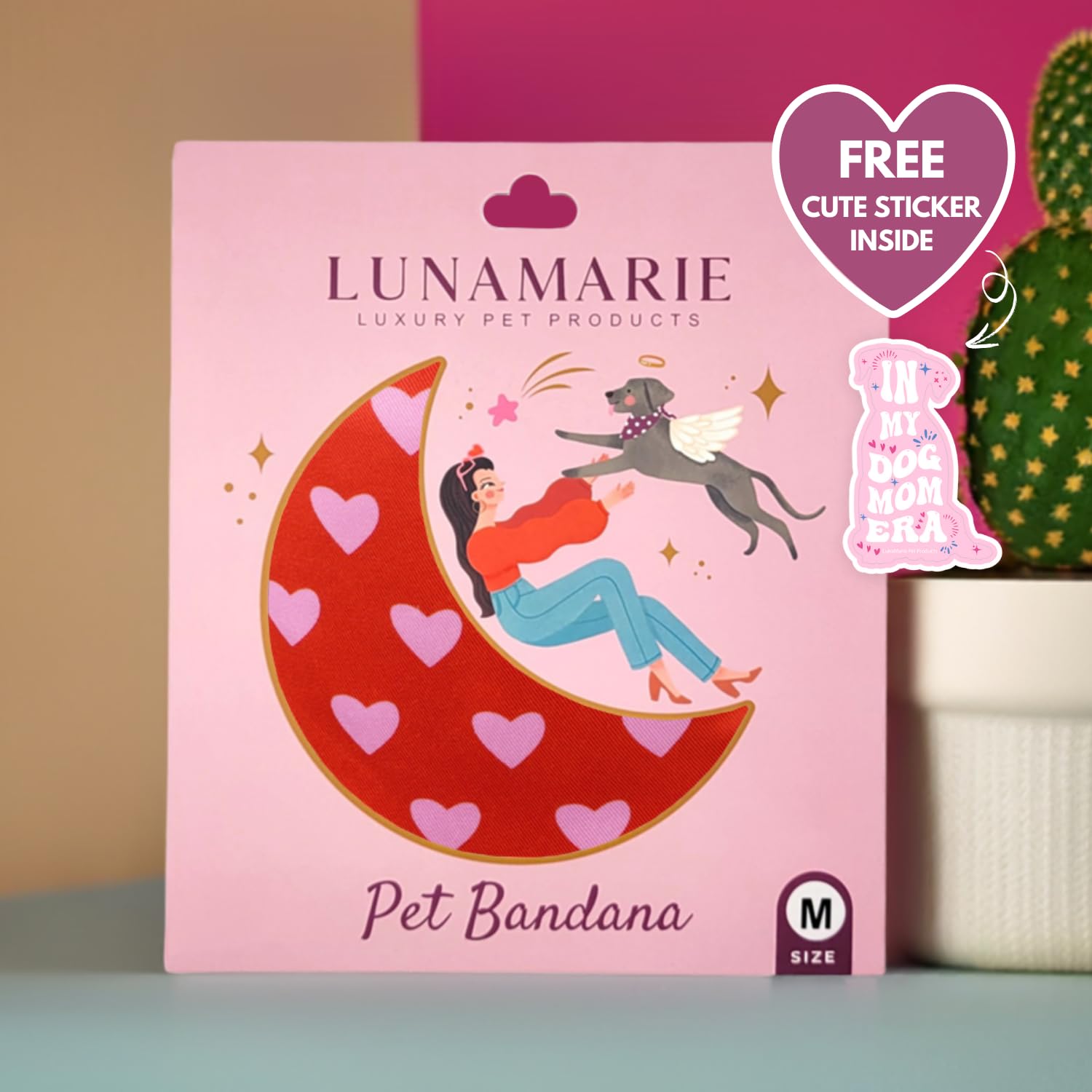 LunaMarie Evie Hearts, pañuelo de doble capa suave para paseos diarios.