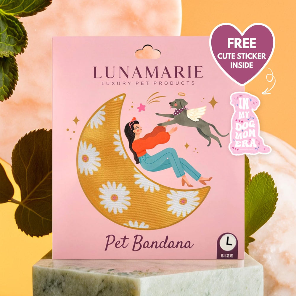 Bandana LunaMarie de doble capa margaritas pequeña, mayor durabilidad para aventuras.