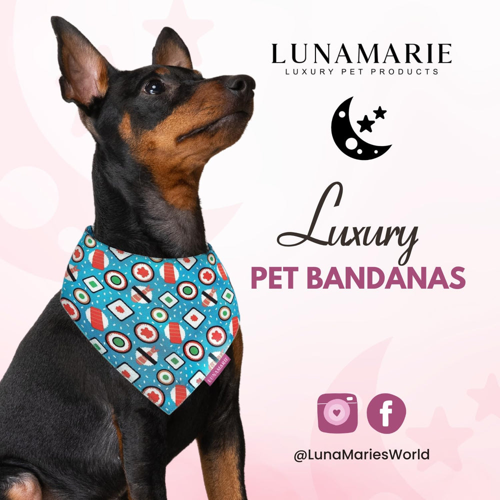 Bandana LunaMarie de doble capa con forma sushi, perfecta para eventos