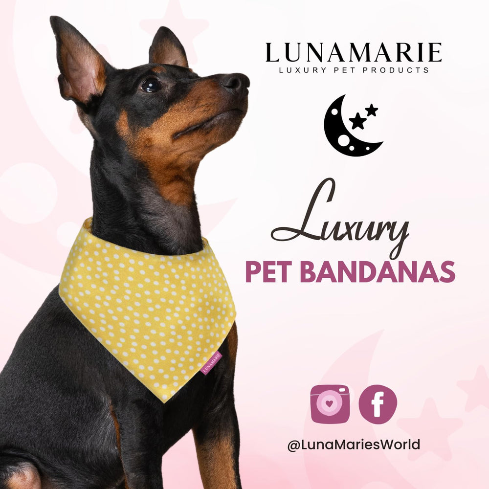 LunaMarie bandana puntos brillantes para perro, perfecta para paseos diarios.