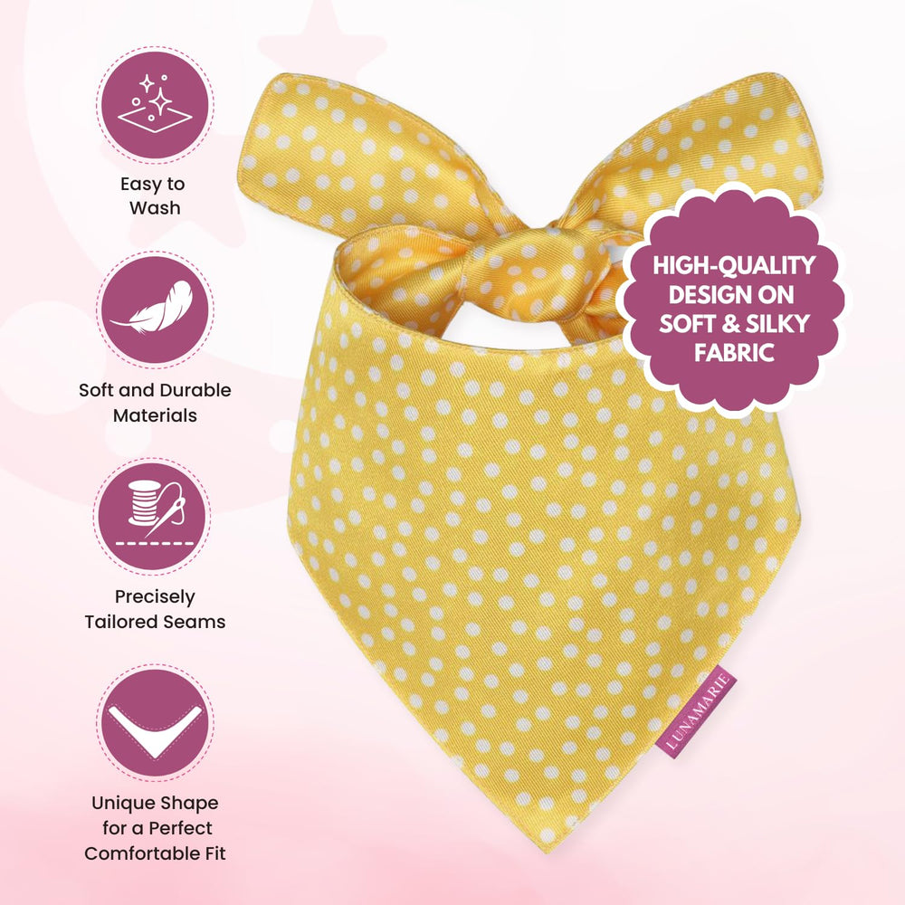 LunaMarie bandana puntos brillantes para perro, ideal para sesiones de fotos.