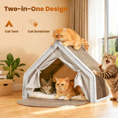 LUNNTE casa con rascador de sisal para arañar sin dañar muebles.