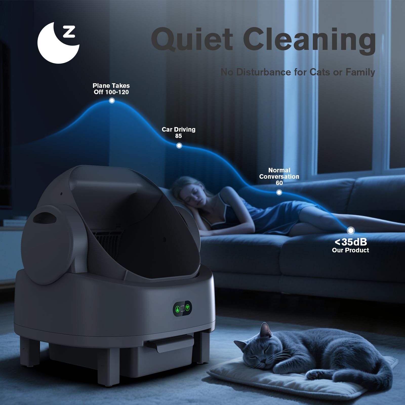 LUODIER arenero para múltiples gatos, diseño práctico y conveniente