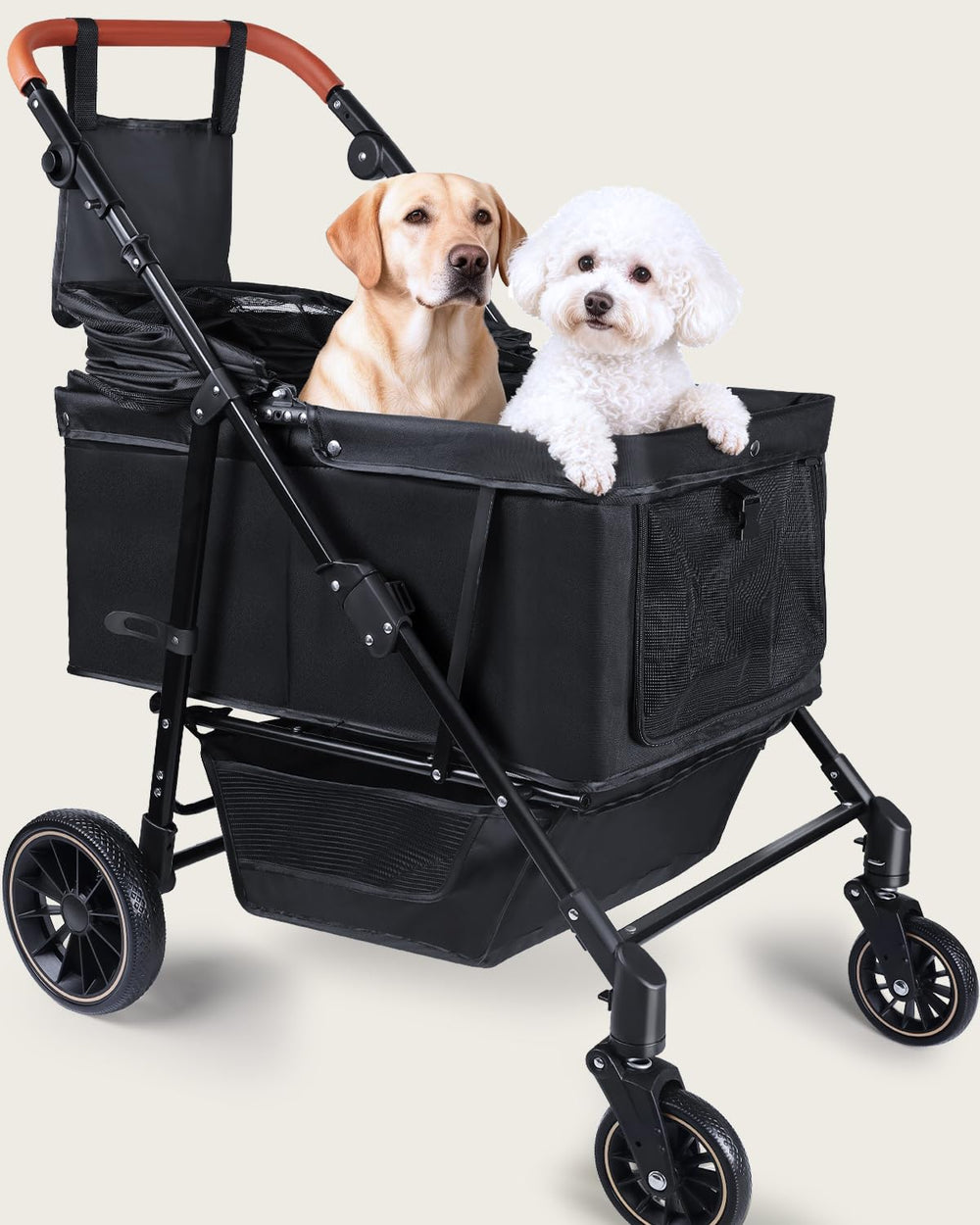 LUODIER dog stroller with front doors for easy entry and exit.