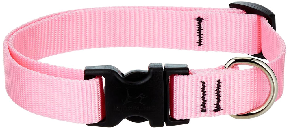 LupinePet Basics collar ajustable rosa, cómodo para perros grandes.