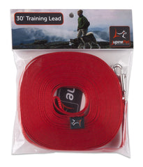 Correa LupinePet Basics roja de 30 pies para entrenamiento de perros pequeños, control de distancia