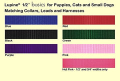 LupinePet Basics: detalle morado de la correa para paseos seguros y cómodos.