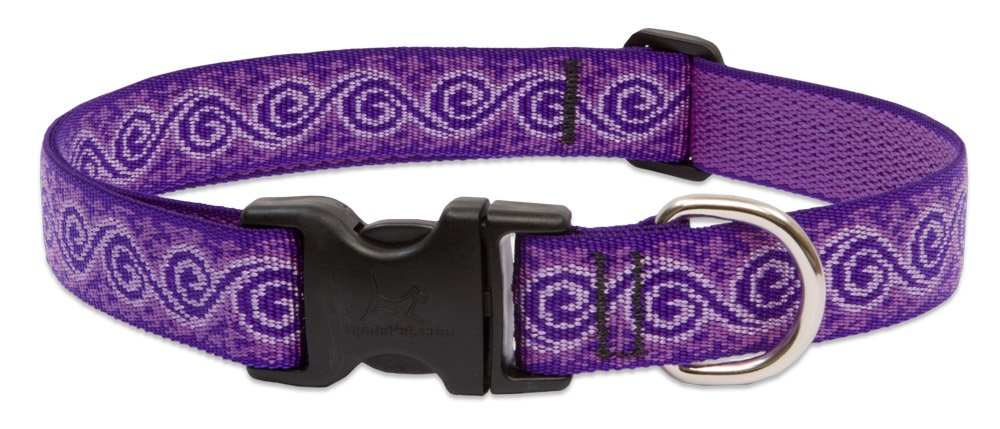 Collar LupinePet para perro grande con diseño enrollado, ajuste 16-28 pulgadas, cómodo y duradero.