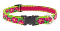 Collar LupinePet para perro pequeño, diseño Petunias, primer plano con estilo duradero.