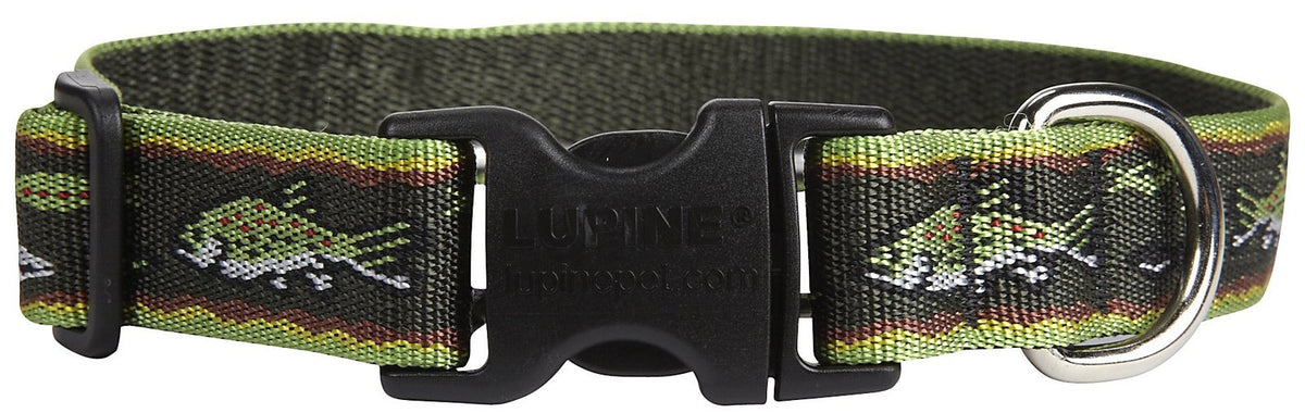 Collar LupinePet Originals patrón trucha de arroyo, duradero para paseos diarios