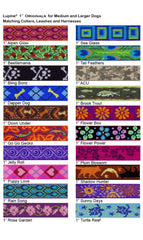 Detalle del diseño LupinePet Originals collar martingale Jardin Rosas para entrenamiento suave