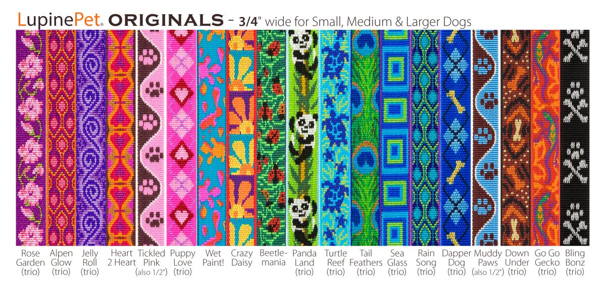 Collar LupinePet Originals Turtle Reef ajustable 9-14 pulgadas para perros pequeños, fácil de usar.
