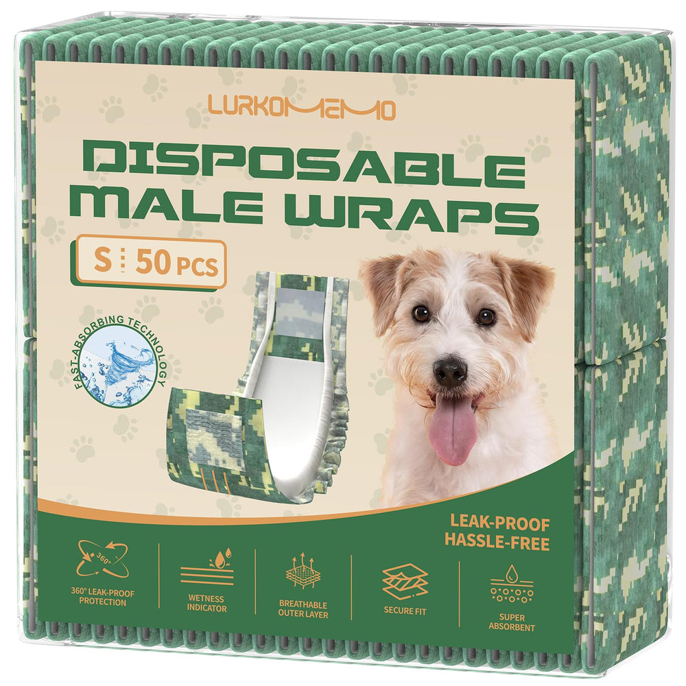 Pañales LURKOMEMO para perros machos, paquete de 50, comodidad diaria