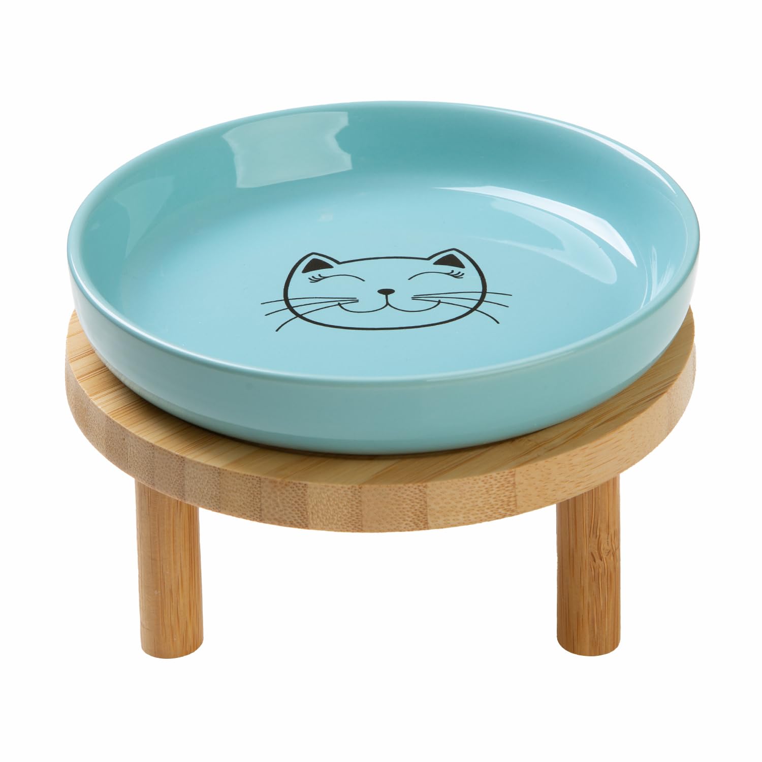 Lusifaco plato cerámico elevado para gatos, comida más cómoda a la altura adecuada.