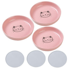 Plato de cerámica Lusifaco con borde bajo para gatos, facilita comer sin irritar bigotes.