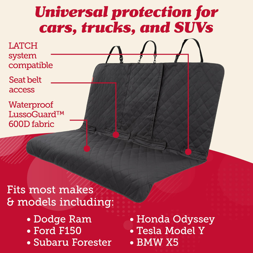 Lusso Gear: cubierta-asiento-trasero-antideslizante mantiene estable al perro durante el viaje.