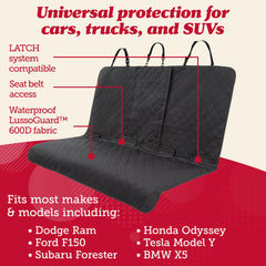 Lusso Gear: cubierta-asiento-trasero-antideslizante mantiene estable al perro durante el viaje.