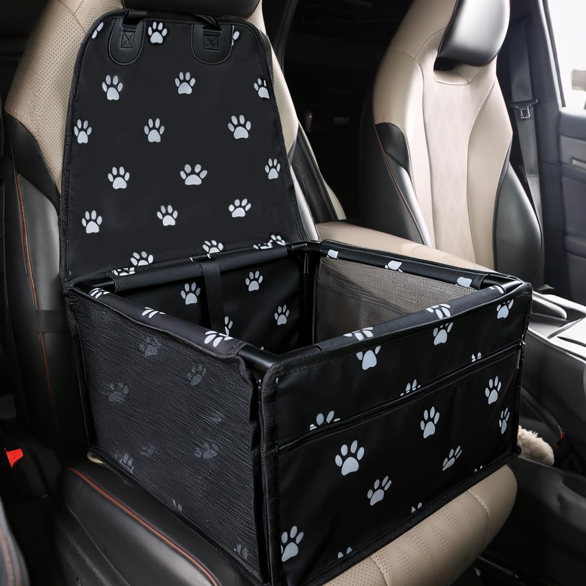 Luvaevora asiento para perros pequeños, foco frontal, seguridad y comodidad en viajes.