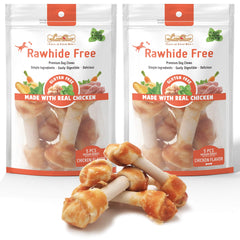 LuvChew Premium Huesos para perro con pollo real, ideal para masticar saludable
