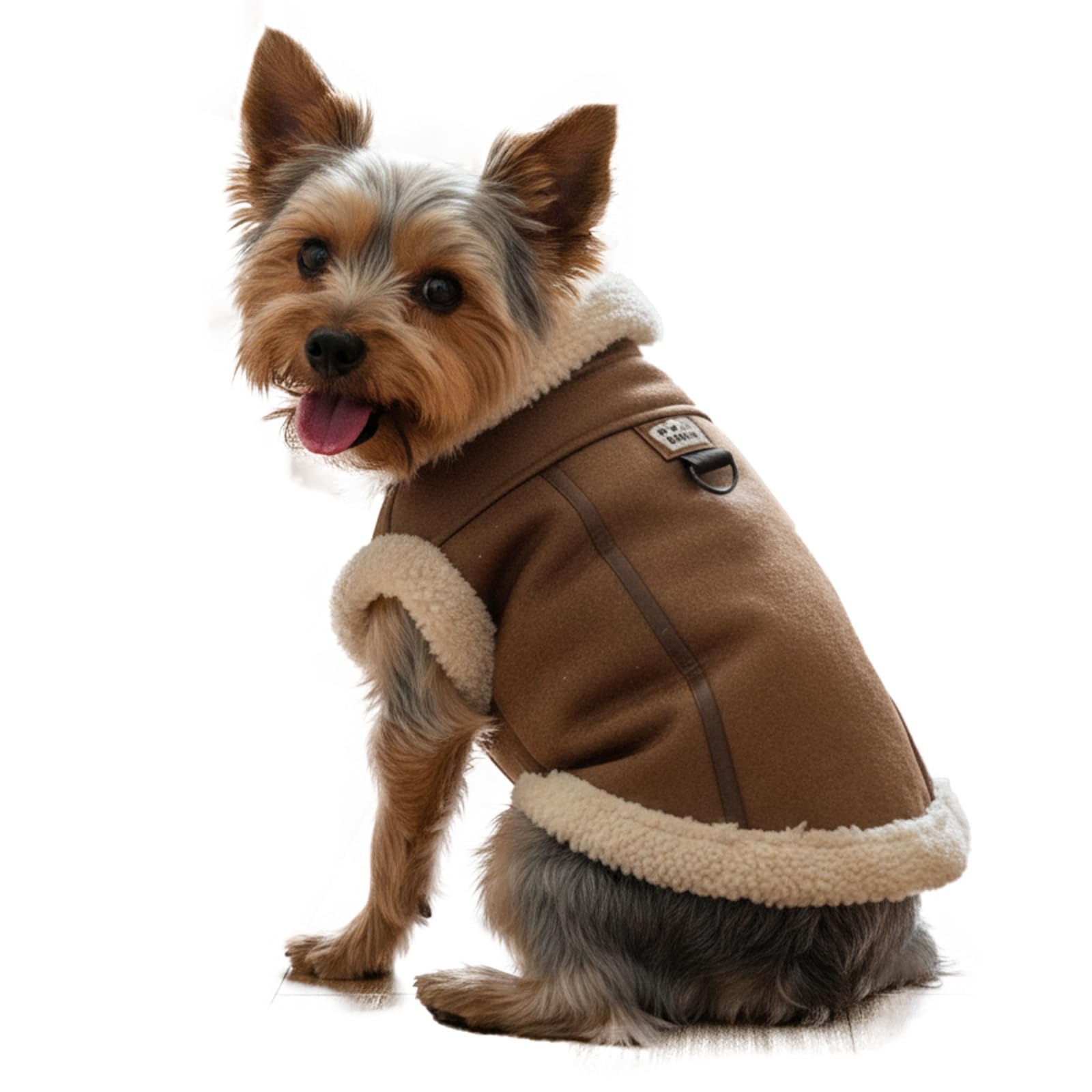 LUVMOJO Retro Aviator para perros con cuero sintético y protección contra el frío.