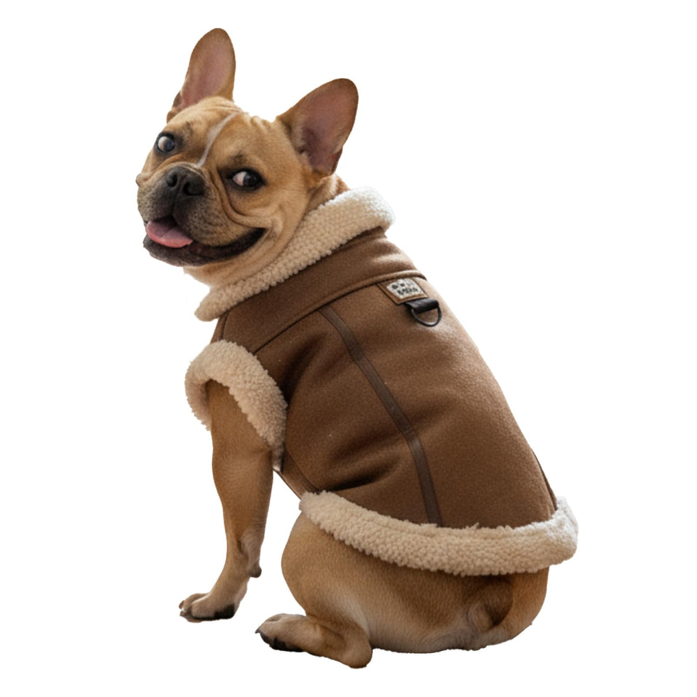 LUVMOJO Retro Aviator, vista frontal de la chaqueta, protege contra viento y frío.