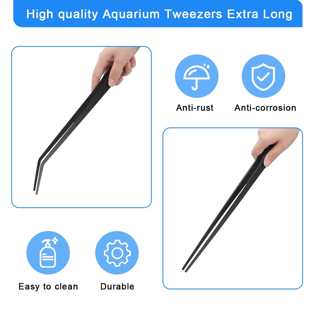 Luxiv pinzas acuario largas para alimentar peces y reptiles con precisión.