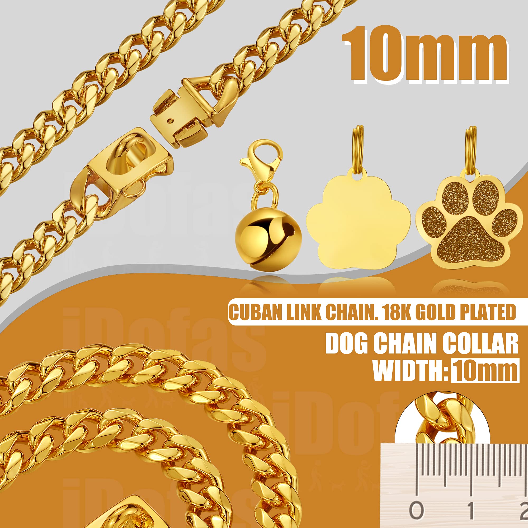 LuxLife cascabel dorado incluido en collar, ayuda a localizar al perro.