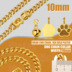 LuxLife collar dorado con campana incluida para mayor visibilidad.