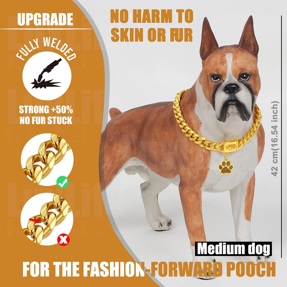 LuxLife collar dorado de lujo para parques y eventos.