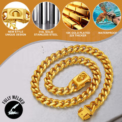 LuxLife etiqueta en forma de hueso dorado para identidad del perro.