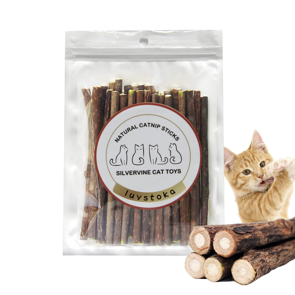 Palitos Luystoka matatabi para gatos en caja, 30 piezas, juego seguro