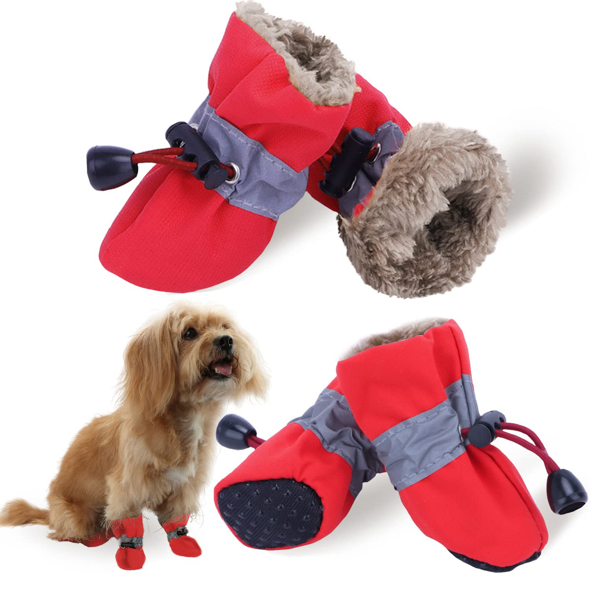 LUZGAT botas-nieve-perro-pequenos protegen las patitas y brindan calor.
