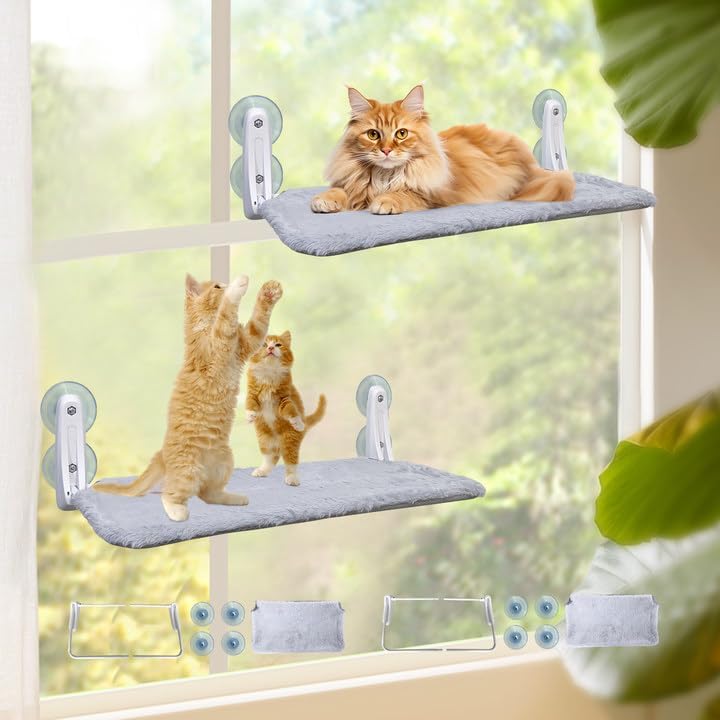 L&W BROS colchon-ventana-gato ofrece descanso cómodo con vista panorámica para tu felino