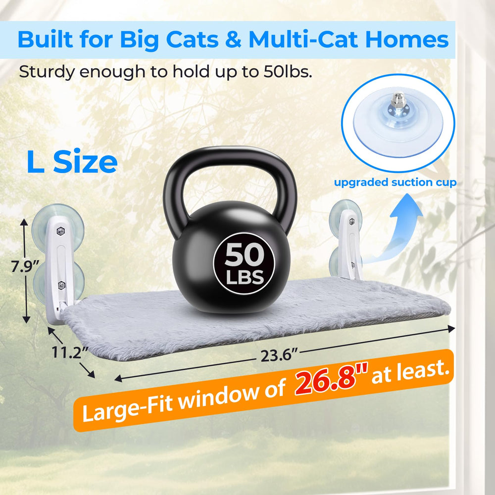 L&W BROS ventosas para ventana, sujeción fuerte hasta 50 libras, seguridad para gatos