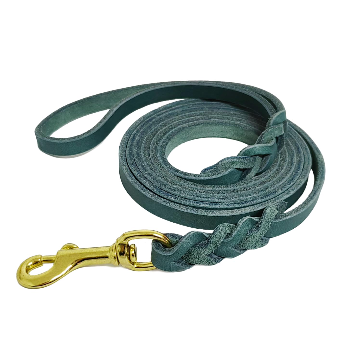 Correa de cuero LWBMG 6ft para perros pequeños, manejo cómodo.